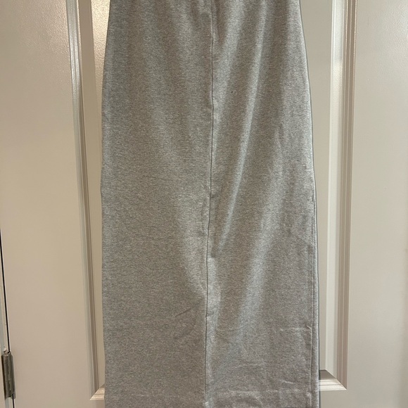 Reformation Elowen Grey High-Waist Midi fleece Pencil Skirt - Picture 4 of 4